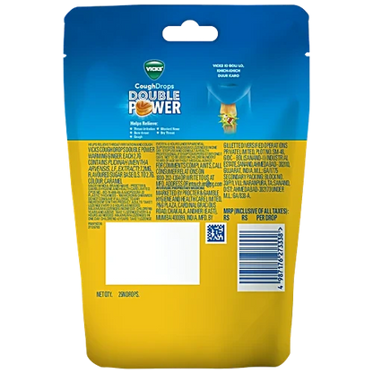Vicks Cough Drops Double Power - Warming Ginger, 25 pcs