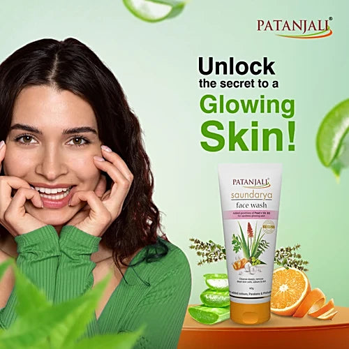 Patanjali Saundarya Face Wash - With Pearl & Vitamin B3, 60 g