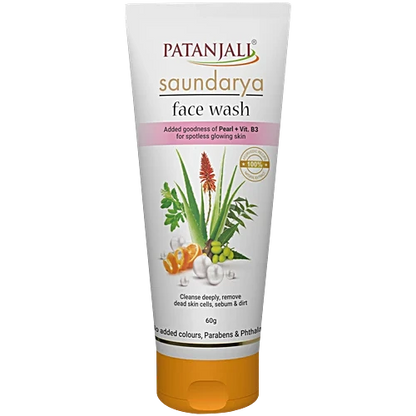 Patanjali Saundarya Face Wash - With Pearl & Vitamin B3, 60 g