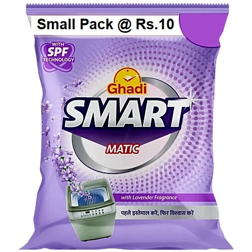 Ghadi Smart Matic TopFront Load Lavender Fragrance Detergent Powder, 85 g