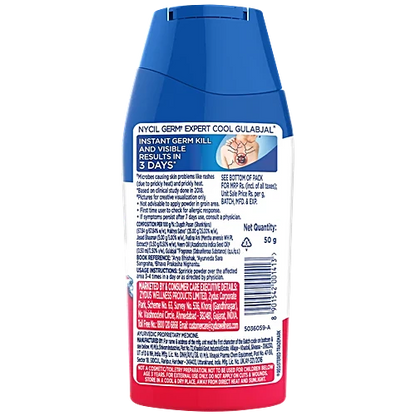 Nycil Germ Expert Prickly Heat Powder - Cool Gulabjal, 50 g