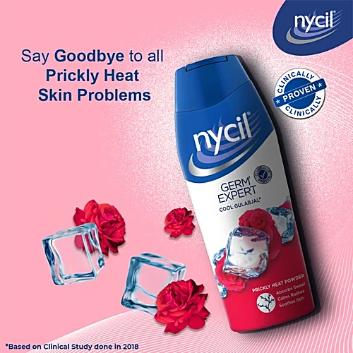 Nycil Germ Expert Prickly Heat Powder - Cool Gulabjal, 50 g