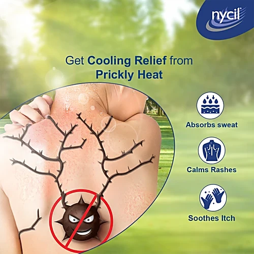 Nycil Germ Expert Prickly Heat Powder - Cool Gulabjal, 50 g