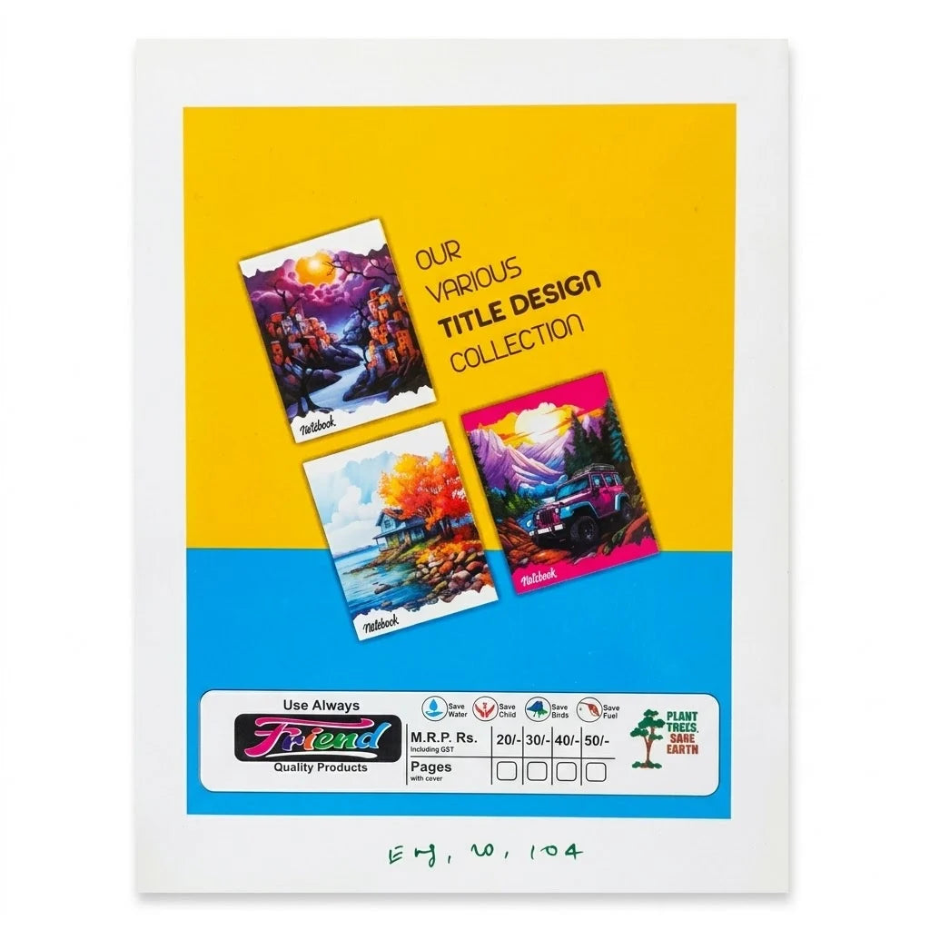Friend English Notebook / Copy for Students, 104 Pages