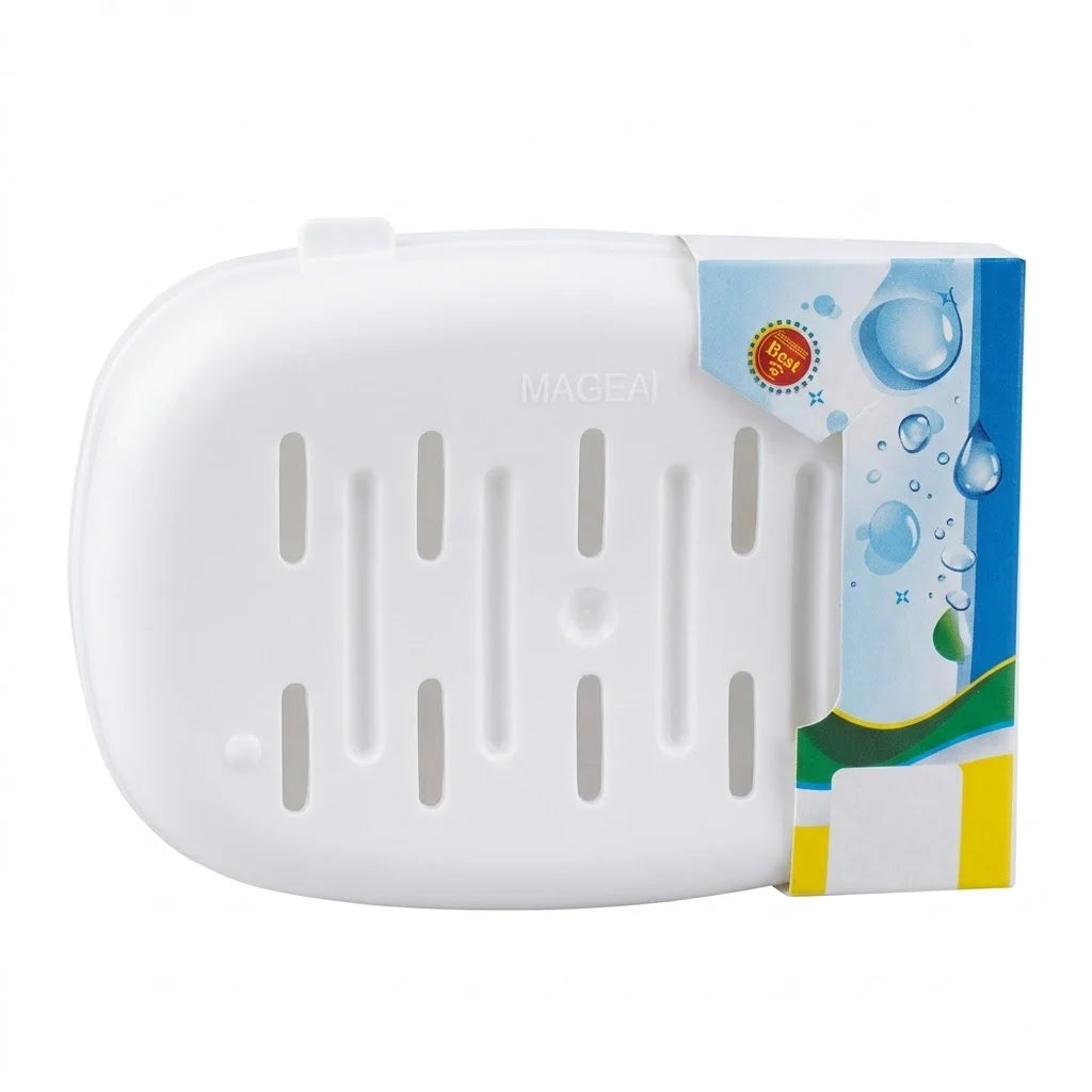 Pride Homeware Elegant Floral Pattern Plastic Soap Box - White