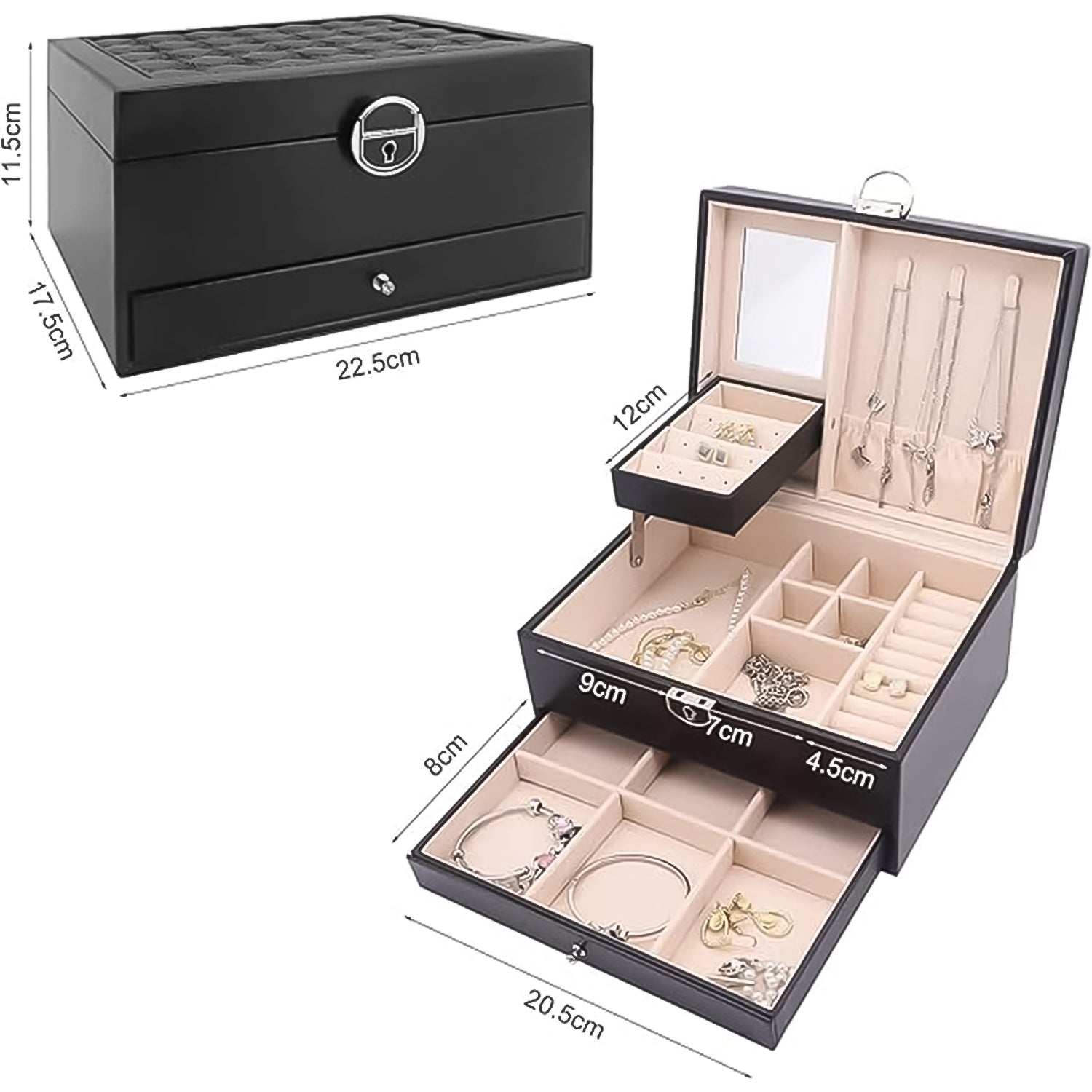 Multi-layer Jewellery Organizer Box - (1 Pc)