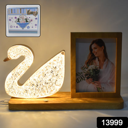 Duck Shape Cystal Led Lamp  Photo Frame Night Lamp  Wedding Gift  Love Couple