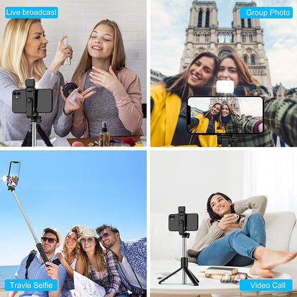 3 In 1 Wired Selfie Stick With Extendable Handle (70 Cm Long)