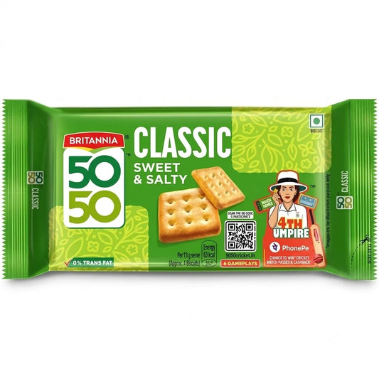 Britannia 50-50 Sweet & Salty Biscuits, 200 g