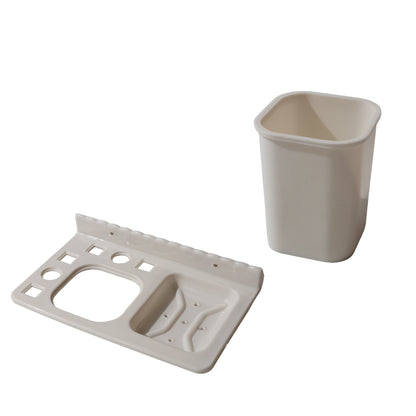 3in1 Wall Mounted Multi-compartment Toothbrush  Soap Holder With Cup (1 Pc)
