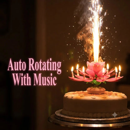 Musical Rotating Lotus Birthday Candle