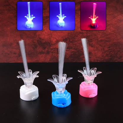 Multi-color Led Fiber Optic Flower Night Lamps (Mix Color  3 Pc)