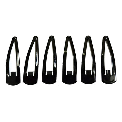 Tic Tac Hair Clips Plain Black Color/Hair Pins School Time Daily Use Everyday Use Metal Black Hair Pins, 6 Pcs