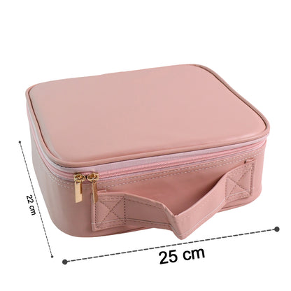 Pink Premium Led Light Makeup Organizer Box (1 Pc)