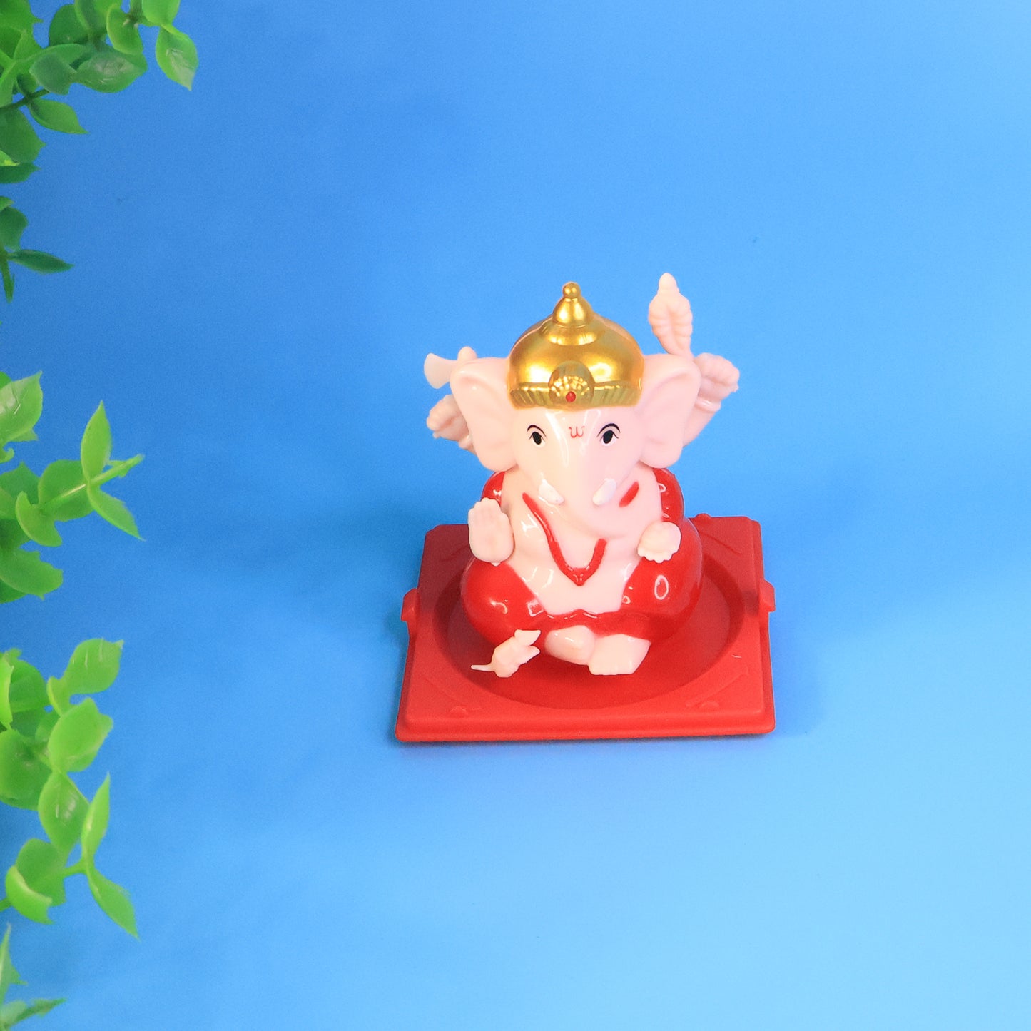 Decorative Small Lord Ganesh Idol In Transparent Case (1 Pc)