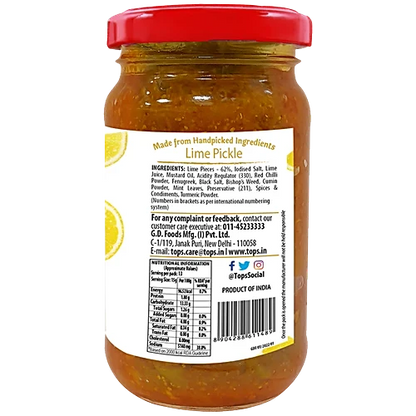 Tops Gold Lime Pickle, 200 g Bottle