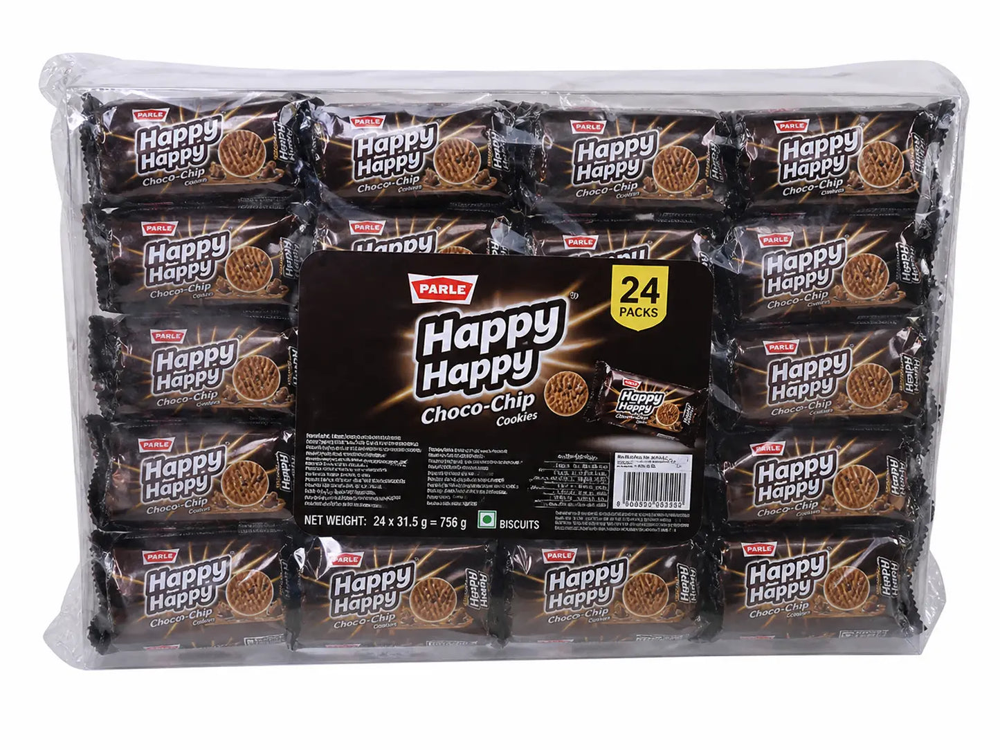 Parle Happy Happy Choco-Chip Cookies, 31.5g ( Pack of 24 )