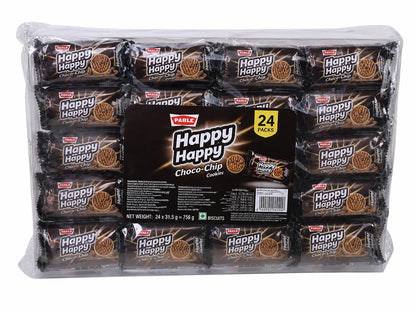 Parle Happy Happy Choco-Chip Cookies, 31.5g ( Pack of 24 )