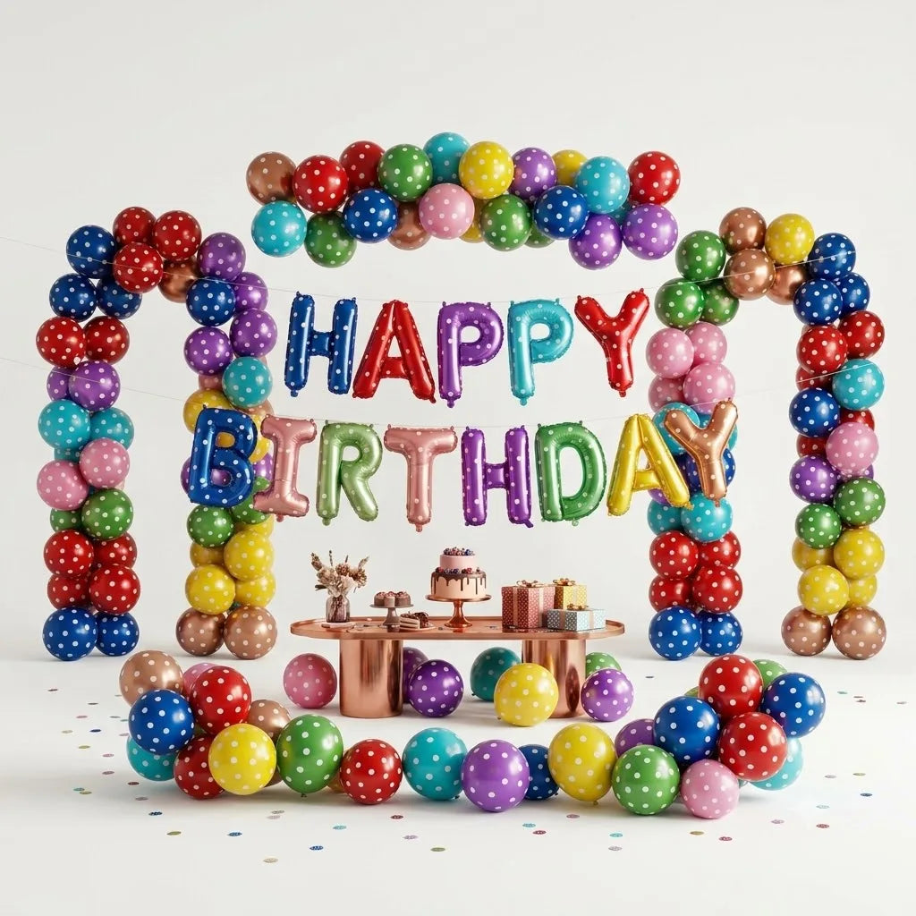 Happy Birthday Alphabet Foil Balloon Banner Multicolor