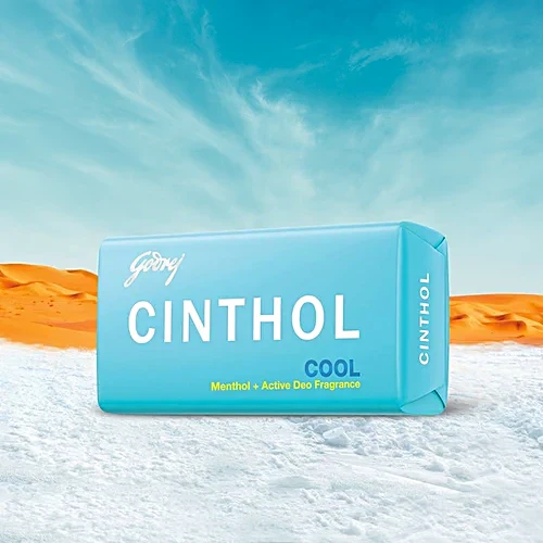 Cinthol Cool Menthol + Active Deo Fragrance Soap, 99.9% Germ Protection, 75 g