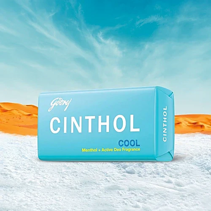 Cinthol Cool Menthol + Active Deo Fragrance Soap, 99.9% Germ Protection, 75 g