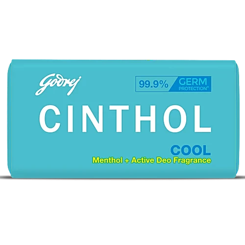Cinthol Cool Menthol + Active Deo Fragrance Soap, 99.9% Germ Protection, 75 g