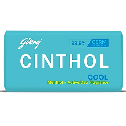 Cinthol Cool Menthol + Active Deo Fragrance Soap, 99.9% Germ Protection, 75 g