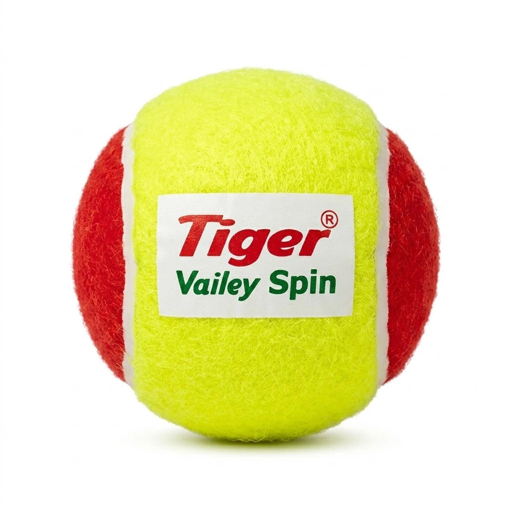 Tiger Vailey Spin Cricket Tennis Ball, Yellow & Red