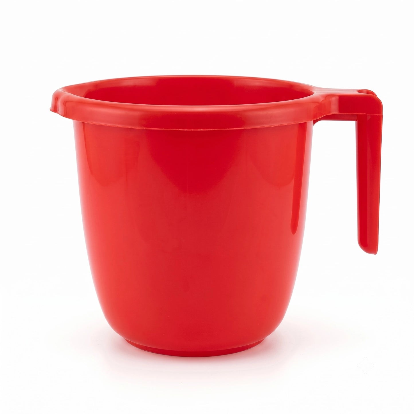 Red Plastic Bath Mug with Handle, 1 pc