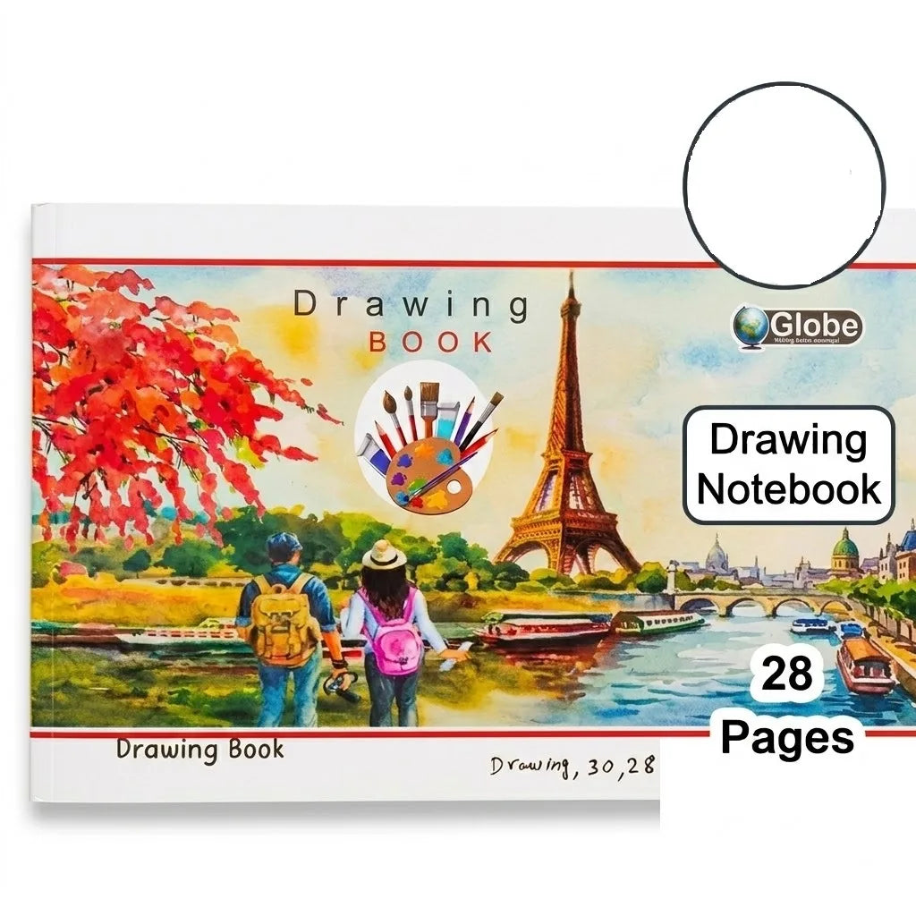 Globe Drawing Notebook / Copy for Students, 28 Pages