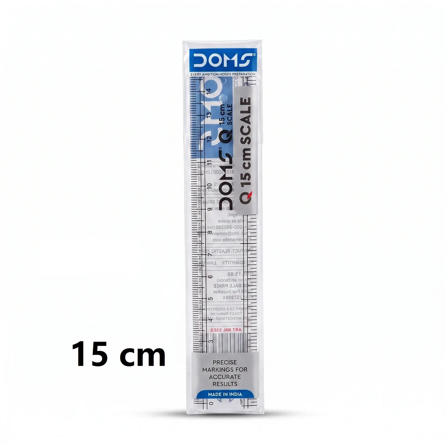 Doms Transparent Plastic Scale, 15 cm