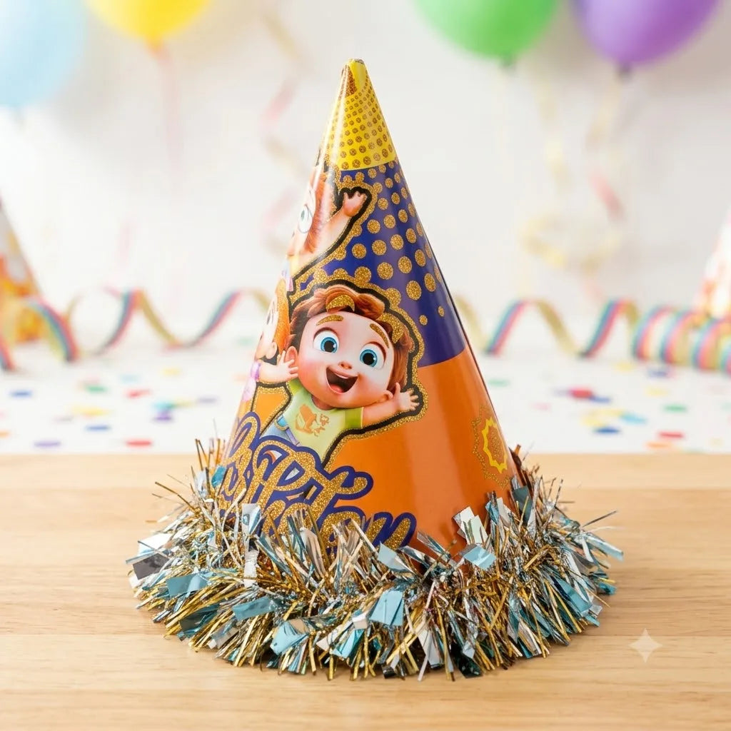 Cocomelon Theme Happy Birthday Cap for Kids, 1 pc