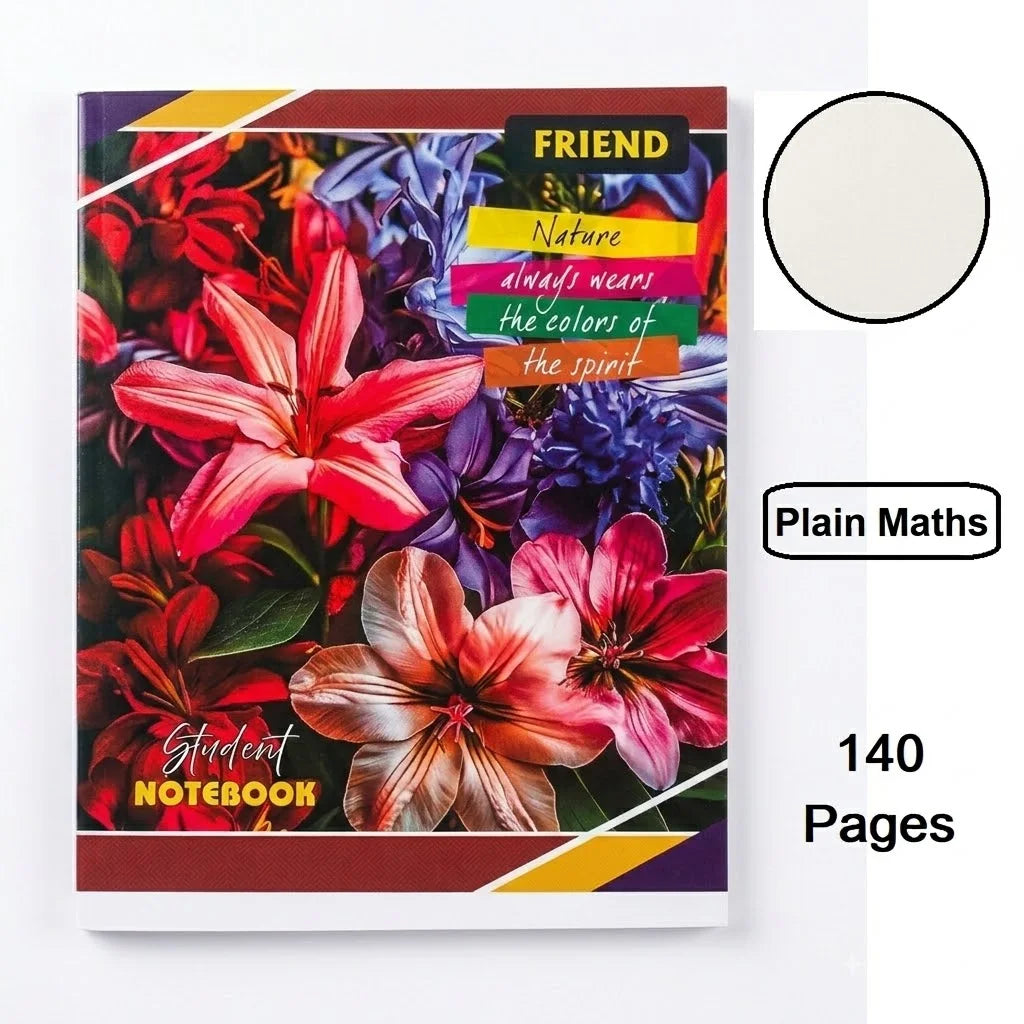 Friend Plain Maths Notebook / Copy for Students, 140 Pages