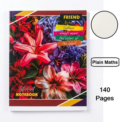 Friend Plain Maths Notebook / Copy for Students, 140 Pages