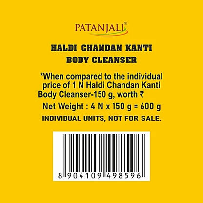 Patanjali Haldi Chandan Kanti Body Cleanser, 150 g (Pack of 4)