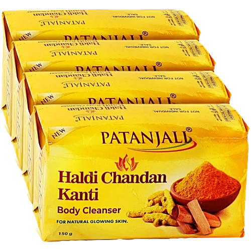 Patanjali Haldi Chandan Kanti Body Cleanser, 150 g (Pack of 4)