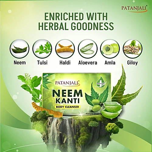 Patanjali Neem Kanti Body Cleanser, 150 g (Pack of 4)