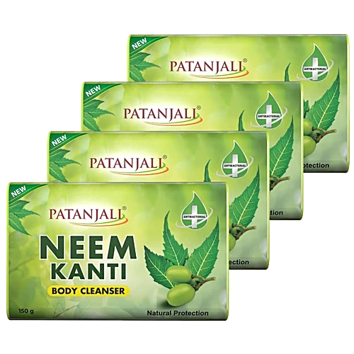 Patanjali Neem Kanti Body Cleanser, 150 g (Pack of 4)
