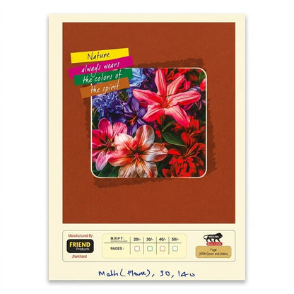 Friend Plain Maths Notebook / Copy for Students, 140 Pages
