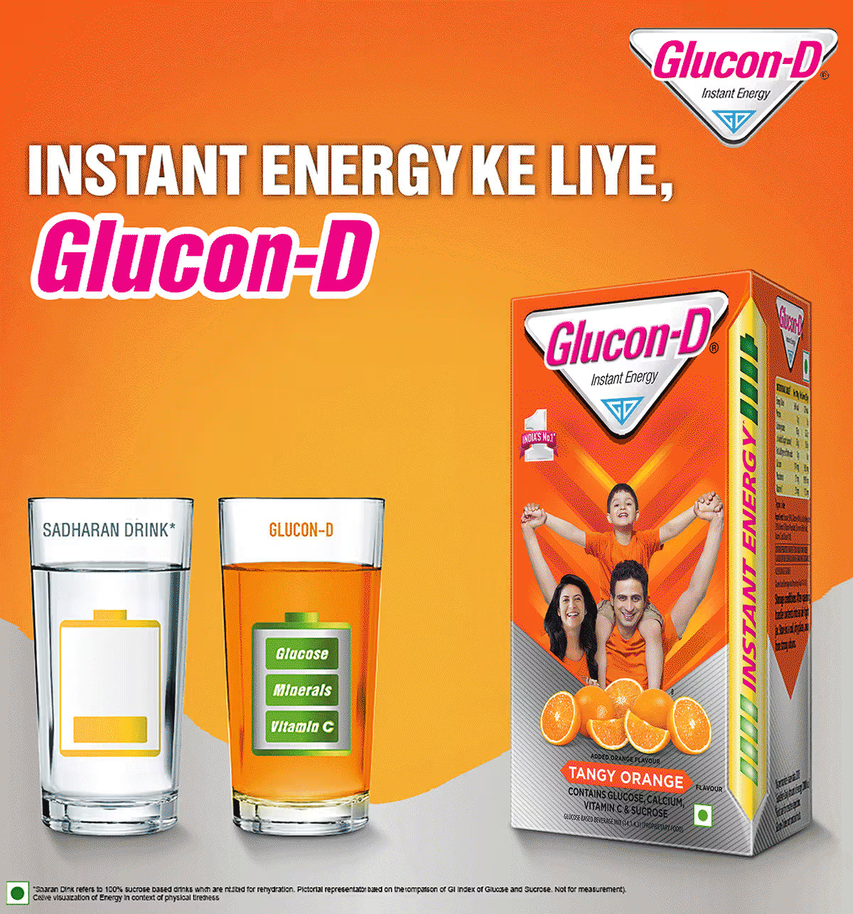 Glucon-D Instant Energy Tangy - Orange, 200 g