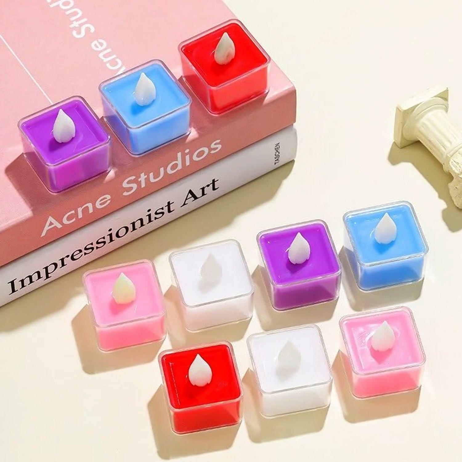 Set Of 24 Multi-color Led Tealight Candles