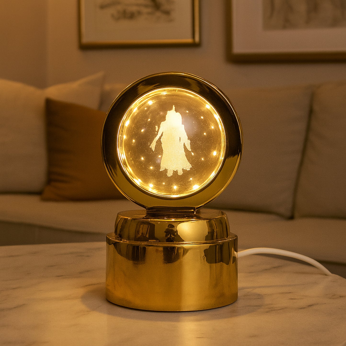 Radhe Krishna Crystal Ball Night Light  1 Pc