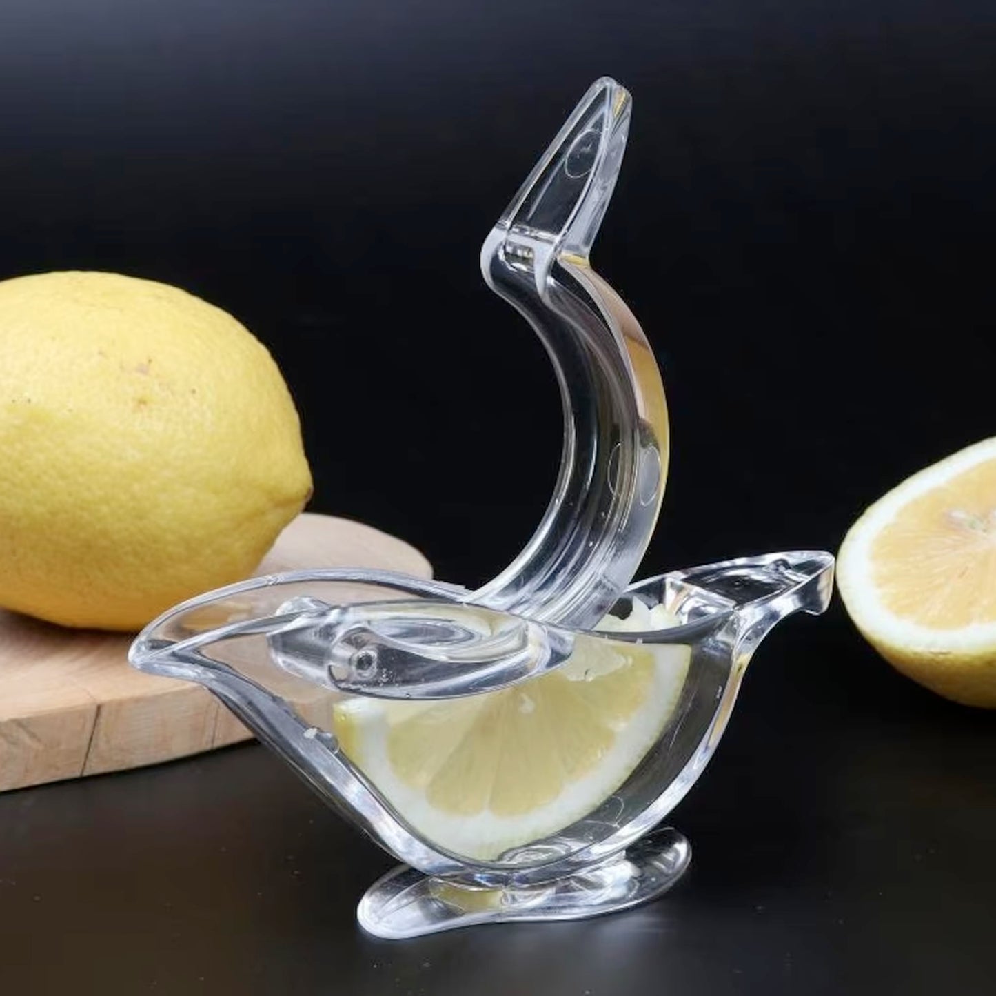 5345 Manual Lemon Slice Squeezer Portable Transparent Fruit Juicer Orange Citrus Manual Bird Shape Hand Juicer For Orange Lemon Limefor Kitchen (Color Box)