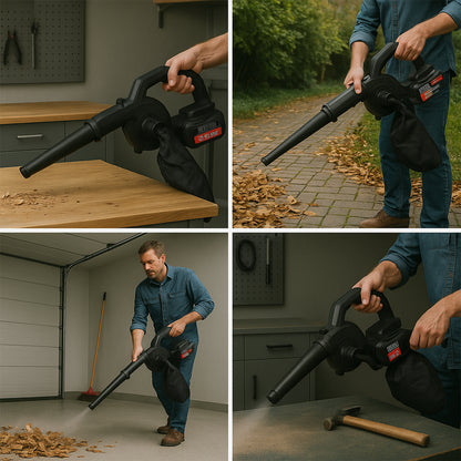 Multi-purpose Home And Garden Air Blower And Suction Vacuum Combo Kit With Collection Bag For Easy Cleaning