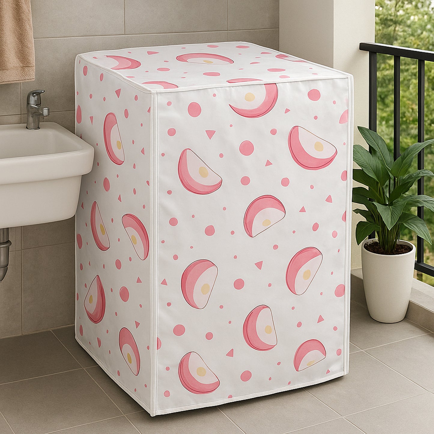 Waterproof Washing Machine Cover 58x62x85 Cm (1 Pc   Mix Design)