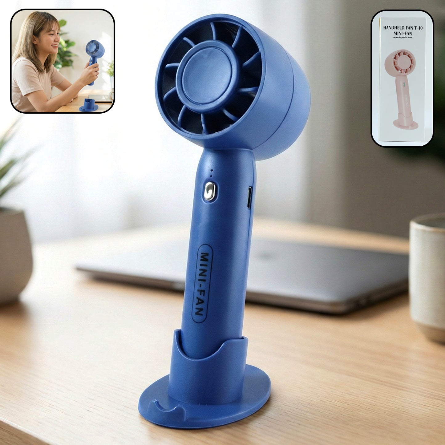 Rechargeable Mini Handheld Fan (1 Pc)
