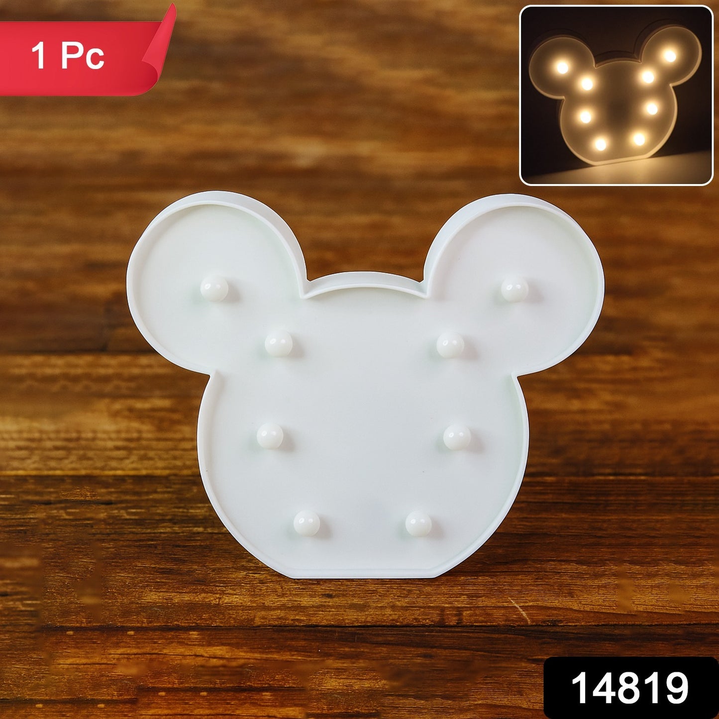 Mickey Shaped Led Decorative Night Light (1 Pc)