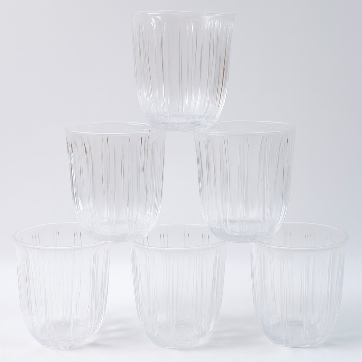 Premium Transparent Glass Tumbler Set (256ml  6 Pc)