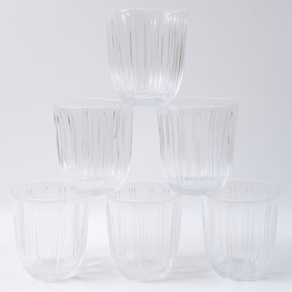 Premium Transparent Glass Tumbler Set (256ml  6 Pc)