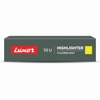 Luxor Highlighter Fluorescent, 10 Units, Yellow